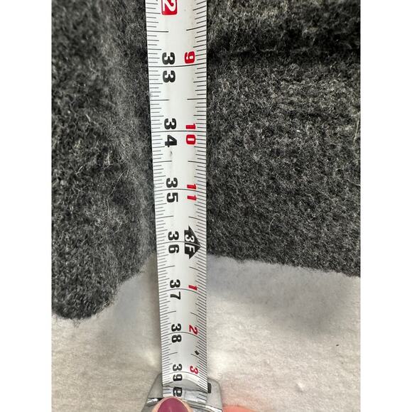 Jacquard Open Front Cardi-Coat Women Charcoal Gray Long Line Boho Aztec L - Picture 7 of 8